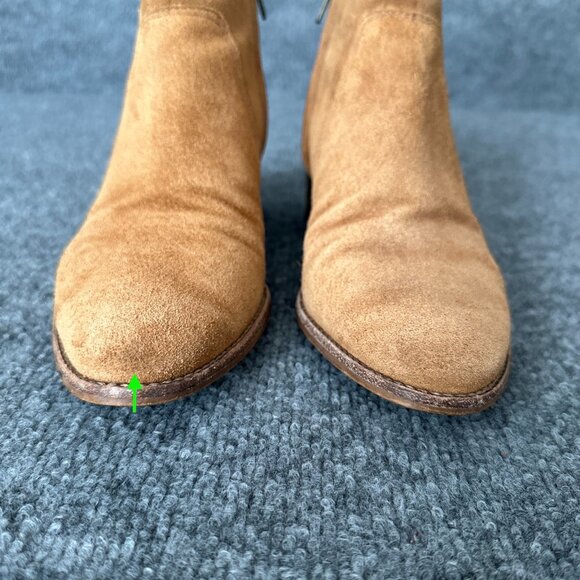 Madewell Asher Booties Womens 7 Brown Suede Leather Side Zip Heel Casual Boots - Picture 9 of 16